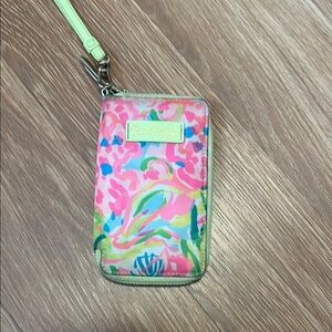 Lilly Pulitzer Pink and Green Clutch Wristlet